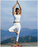 Girl doing Yoga in the morning